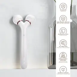 Електронний звуковий ролик для обличчя GESKE Sonic Facial Roller 4 в 1 пудровий - мініатюра 5
