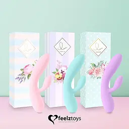 Вібратор-кролик FeelzToys Lea 20.2 см блакитний - мініатюра 6