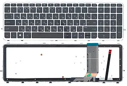Клавіатура для ноутбука HP Envy (15-j000, Envy 15T-J, Envy 15Z-J, Envy 17-J, Envy 17T-J) з підсвічуванням (Light) Black, (Silver Frame) - мініатюра 3