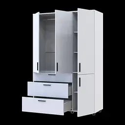 Шафа для одягу Doros Торн Білий 3 ДСП/3Ш (штанга) 135х51.6х200 (44900485) - мініатюра 3
