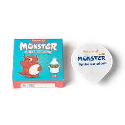 Насадка на член Recare Red Monster Spike Condom (презерватив з рядами шипів) - мініатюра 4