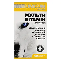 Вітаміни Unicum Premium для собак мультивітаміни, 100 таблеток, 100 г (UN-016) - мініатюра 3
