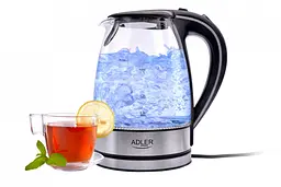 Скляний електрочайник Adler AD 1225, 1,7 л, із підсвічуванням, 2200 Вт, чорний - мініатюра 6