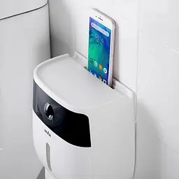 Тримач для туалетного паперу МВМ My Home BP-16, клейкий, білий з чорним (BP-16 WHITE/BLACK) - мініатюра 7