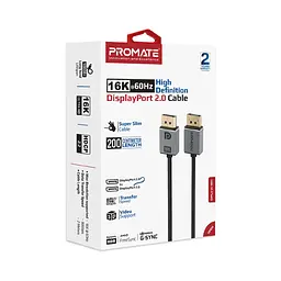 Кабель Promate DisplayPort-DisplayPort V 2.0 2 м (dplink-16k.black) - мініатюра 6