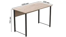 Комп'ютерний стіл Ferrum-decor Курт 75x100x60 чорний ДСП Дуб Сан-Марино 16мм (FRD-102024) - мініатюра 9