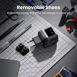 Зарядний пристрій 3xUSB 65W (2xUSB-C+USB-A) Gan Robot tech Fast Charger Сірий CD361 Ugreen - мініатюра 8