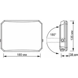 Світлодіодний прожектор Videx F3 50W 5000K Black (VLE-F3-0505) [144826] - мініатюра 5