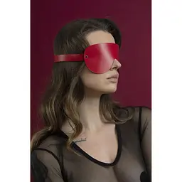 Маска на очі Feral Feelings - Blindfold Mask, натуральна шкіра, червона - мініатюра 2