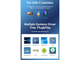 Док-станція для ноутбука Vention Hub USB 3.1 Type-C Black (TGQBB) - мініатюра 2
