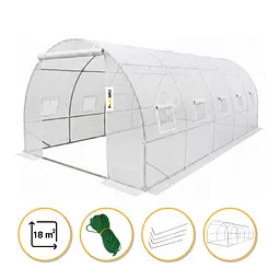 Посилена садова теплиця парник LEOBRO Garden 18м2 White (LB-18M25W)