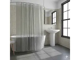 Штора для ванної DARIANA 180x180см сірий (фіранка) PEVA 12 кілець WB93-gray