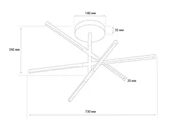 Люстра стельова MJ-Light KONO 36W 3200K WH 15002 - мініатюра 3