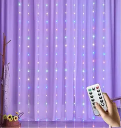 Гірлянда штора Sun Lamp великі краплі роси 3х2,5 метри 200 LED RGB з пультом від USB від powerbank