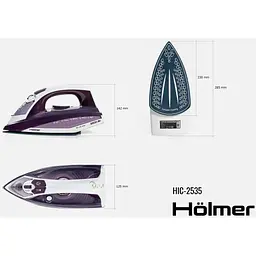 Праска Holmer HIC-2535, Violet/White, 2500W, кераміка, паровий удар 130 г/хв, постійна подача пари 30 г/хв, вертикальне відпарювання, очищення від накипу - мініатюра 5