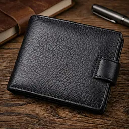 Невеликий місткий гаманець із натуральної шкіри ST Leather 22456 чорний - мініатюра 4