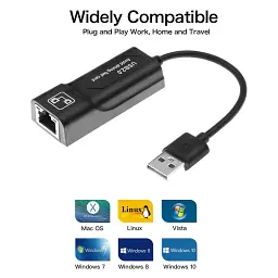Мережевий адаптер перехідник Pix-Link USB LAN SR9900 мережна карта Black (16158) - мініатюра 3