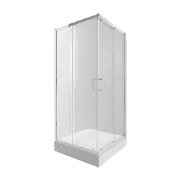 Душова кабіна Qtap Taurus CRM1011SC6 Clear 100x100 см + піддон Qtap Tern 301112, Універсальна, хром, мелкий до 20 см