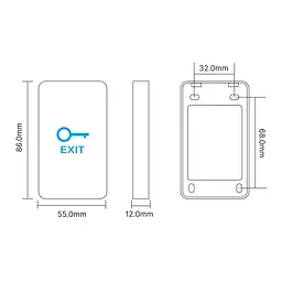 Кнопка виходу сенсорна накладна Trinix ART-901 White (70-00032) - мініатюра 3