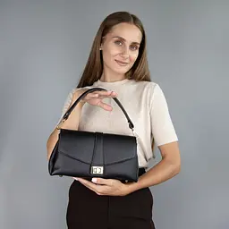 Сумка шкіряна жіноча Virginia Conti 04349 чорна - мініатюра 2