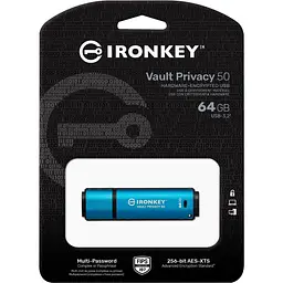USB флеш-накопичувач Kingston IronKey Vault Privacy 50 64GB USB-A 3.2 Gen 1 Blue [IKVP50/64GB] [101531] - мініатюра 5