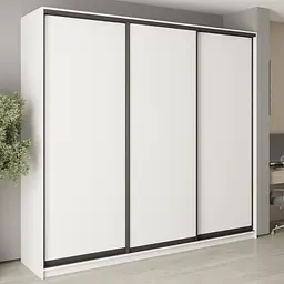 Шафа-купе тридверна MebelStar Уні BG 3ДСП 260x60x240 см Аляска білий (MBS-7686)