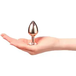 Металева анальна пробка Dorcel - Diamond Plug Rose Gold із прикрасою у вигляді кристалу S - мініатюра 4