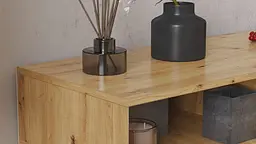 Тумба під телевізор Кентуккі Ferrum-decor 45x139x38 Чорний метал ДСП Дуб Артізан 16 мм (FRD-106734) - мініатюра 2