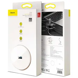 Хаб Type-C Baseus Round Box - на 1xUsb3.0 + 3xUsb2.0 CAHub-G02 білий - мініатюра 2