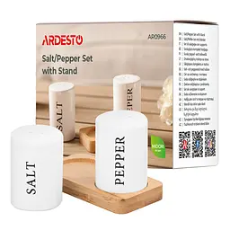 Набір для солі та перцю на підставці Ardesto Midori 7 см 3 предмети білий (AR0966) - мініатюра 5