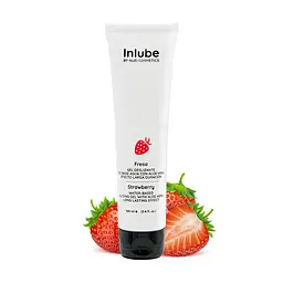 Їстівний лубрикант Nuei Inlube Полуниця (100 мл). Водна основа, для орального сексу та солодких ігор