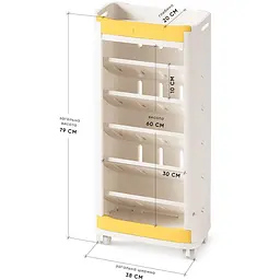 Стелаж Mealux Brooks White/Yellow (KD-E041 White/Yellow) - мініатюра 2