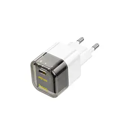 Адаптер живлення - зарядний пристрій Hoco C125a 25 W 1 USB-C прозорий чорний - мініатюра 3