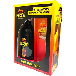 Набір: лікер Passoa Passion Fruit 17% 0.7 л + бокал