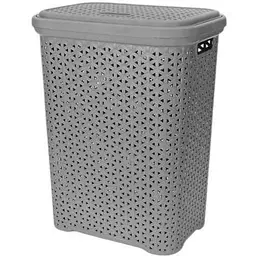 Кошик з кришкою DIOMEDEA 35л 285 x 385 x 505мм сірий для білизни
