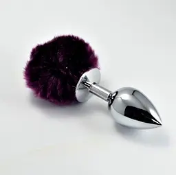 Анальна пробка - Heavy Metal Anal Plug Pompon L Purple - мініатюра 1