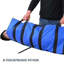 Мягкие медицинские носилки бескаркасные с ручками, складные, до 120 кг, синие - миниатюра 4
