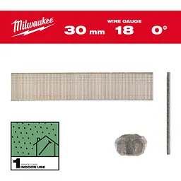 Цвяхи оцинковані вкриті смолою з Т-образною головкою MILWAUKEE, 18G/0 градусів/30мм, (5000шт)