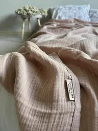 Покривало Zeintex Heaven муслінове бавовняне рожеве 240х300 см - мініатюра 2