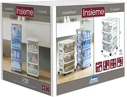 Модульний комод Insieme 3C, 36x40x62h 3 висувні ящики, cвітло-сірий - мініатюра 3