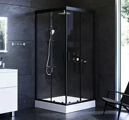 Душова кабіна Am.Pm Gem Square Slide 90x90 см без піддону black W90UG-403-090BT, Чорний, прозорий, чорний - мініатюра 2