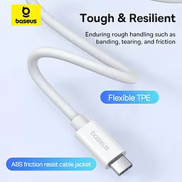 Дата кабель Baseus Superior Series 2 USB4 Full-Function Type-C to Type-C 240W (1m) (P10365200211) Moon White - мініатюра 8