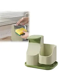 Дозатор для миючих засобів із тримачем для губки Idea 12.3×12.5×9.5 см - мініатюра 3