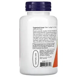 Натуральна добавка NOW Black Cumin Seed Oil 1000 mg, 60 капсул - мініатюра 3
