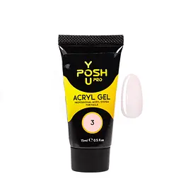 Акрігель для нарощування нігтів YouPOSH Acrygel Gel 15 мл №3 Пудровий