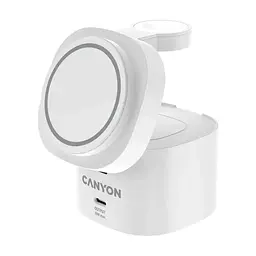 Зарядний пристрій Canyon 4-in-1 wireless charging stand 30W + cable 1.0m white (CNS-WCS405WW/A) - мініатюра 3