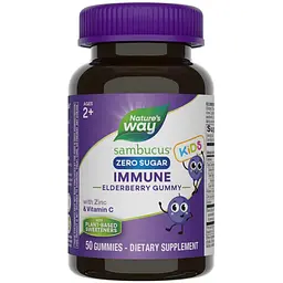 Екстракт чорної бузини без цукру Nature's Way Sambucus Zero Sugar Kids 50 жувальних цукерок