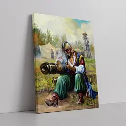 Інтер'єрна картина Старий козак, Україна, історія, інтер'єрний декор, 85×60 см (id2433) - мініатюра 2
