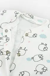 Сліп дитячий інтерлок Cute Lambs на кнопках із закритими ніжками - мініатюра 3