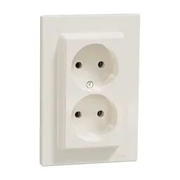 Розетка Schneider Electric ASFORA без заземлення подвійна крем (EPH9700123) - мініатюра 2